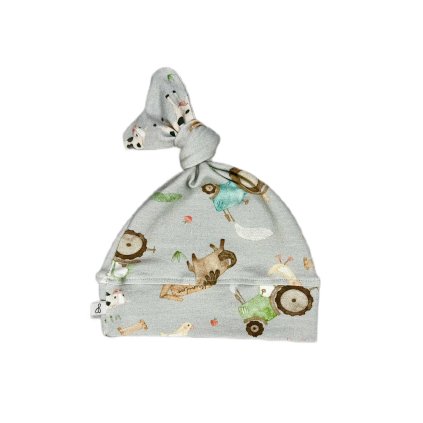 Kojenecká čepička srdíčko 0-3m. Farmář