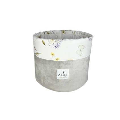 Malý kulatý úložný organizér Louka / světle šedý velvet