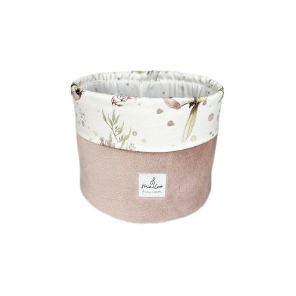 Velký kulatý úložný organizér Golden Birds Rose / pudrová růž velvet