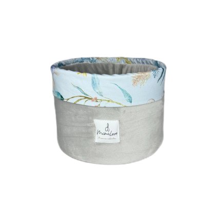 Velký kulatý úložný organizér  Australian Summer Blue / světle šedý velvet