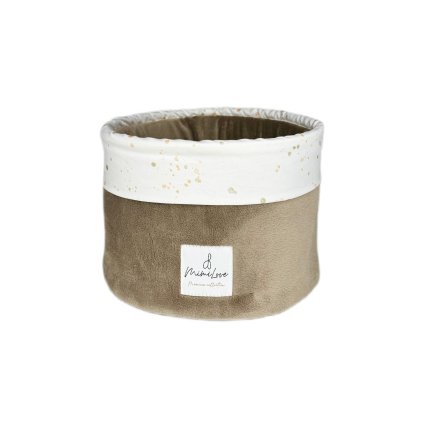 Velký kulatý úložný organizér Confetti / hnědý velvet