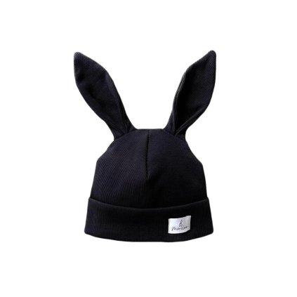 Přechodová čepice králíček 2-4 let Černá