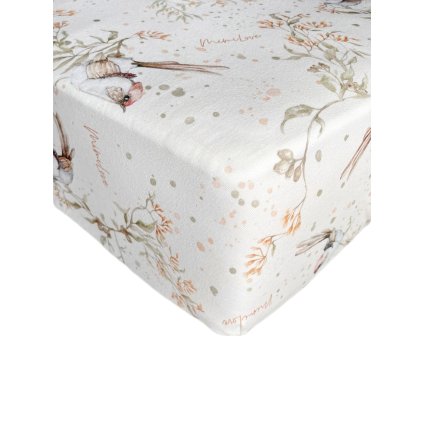 Bavlněné prostěradlo do dětské postýlky 70x140 cm Golden Birds