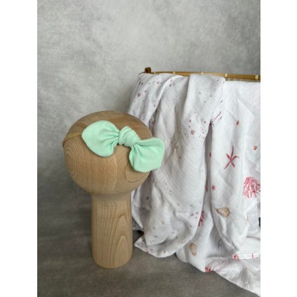 Čelenka s mašlí UNI vel. žebrovaná Mentol Limited edition