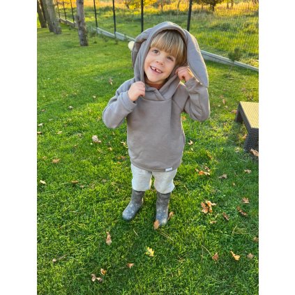 Dětská mikina králíček Vel. 6-7 let Tmavě šedá