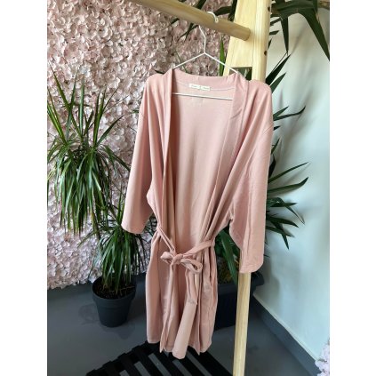 Dámský elegantní župan vel. UNI Pudrová růž