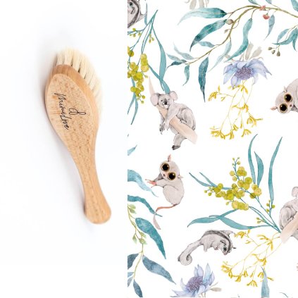 Kartáč na vlásky s praktickou plenkou Australian Summer Blue- měkký