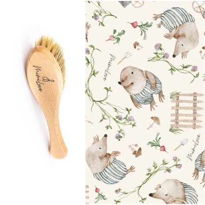 Kartáč na vlásky s praktickou plenkou Krtek Nude - střední tvrdost