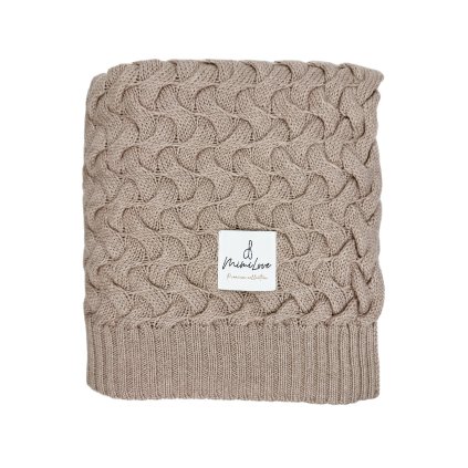 Dečka z vlny Merino vzor VLNKY Cappuccino