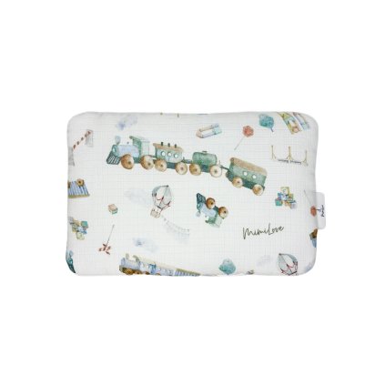 Plochý polštář z mušelínu Vláčky