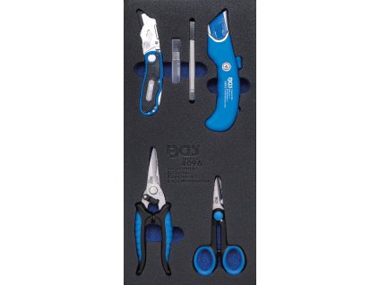 Sada nožů a nůžek v pěnové výplni, 6 ks, BGS 4096