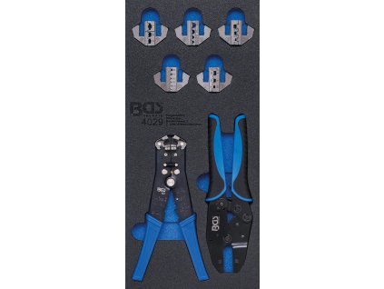 Sada krimpovacích a odizolačních kleští v pěnové výplni, 7 ks - BGS 4029