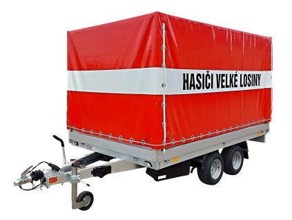 Brzděný přívěs s plachtou AVZ 32 B2 2000kg 3000x1800mm pro hasiče