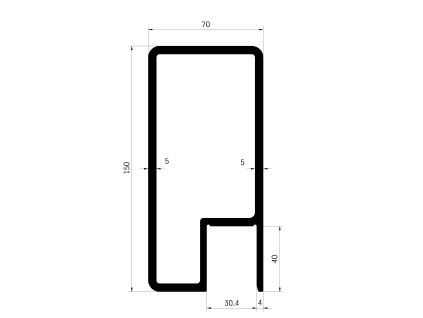 profil horni 150 x 70 pro 30 mm