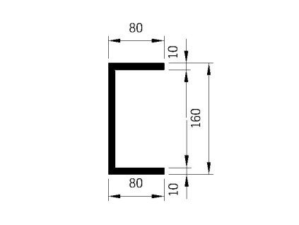 profil u 160x80x10 mm