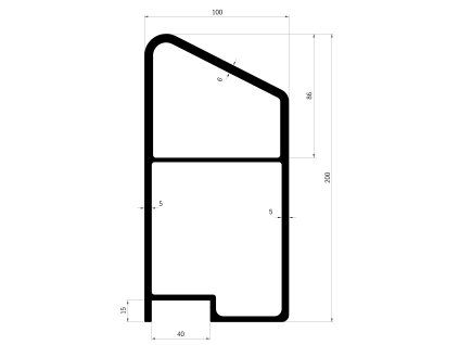 profil horni 200 x 100 pro 40 mm