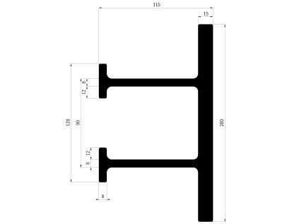 profil drzaku valce 115 x 200 mm