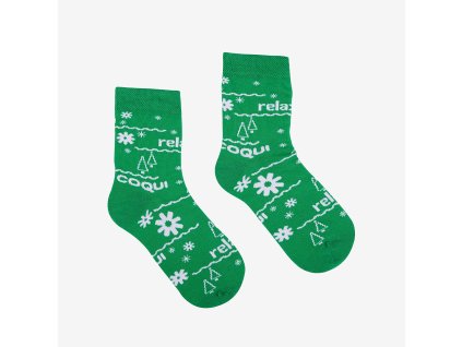 Ponožky COQUI X-MAS SOCKS Green for adults