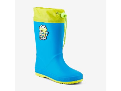 Detské gumové čižmy COQUI RAINY COLLAR FROG Sea blue/Citrus