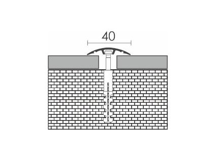 45466 - Přechodová lišta se skrytým kotvením, hliník - délka 2,7 m