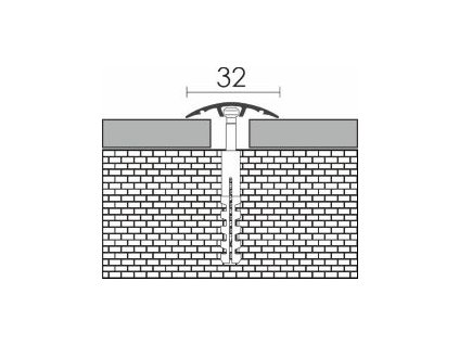 45465 - Přechodová lišta se skrytým kotvením, hliník - délka 0,9 m