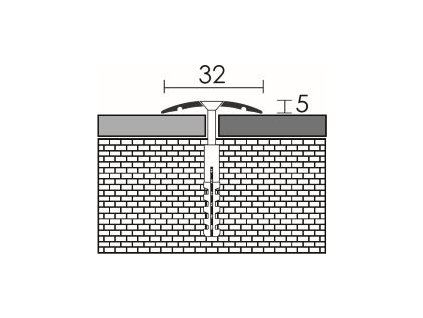 45446 - Přechodová lišta vrtaná, hliník - délka 2,7 m