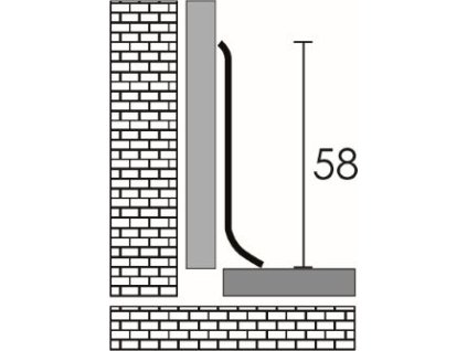 45480 - Soklová lišta, hliník, stříbrný mat - délka 2,5 m