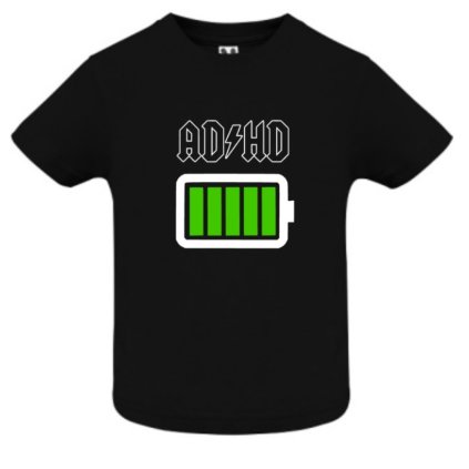 Vtipné tričko ADHD černé pro děti