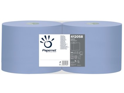 Utierka priemyselná PAPERNET Duomini, 2vr., 360m, modrá, 2ks/bal.