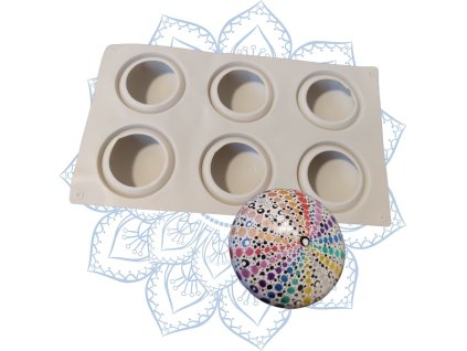 534 silikonova forma na kameny 6 ks kulata