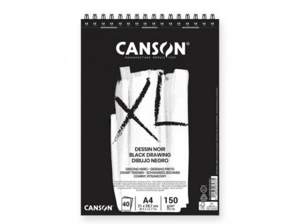 900 canson xl dessin noir skicak krouzkova vazba a4 150gr