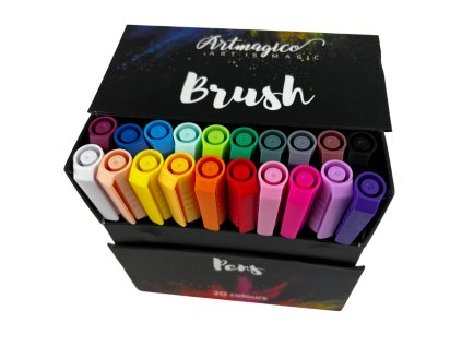 1776 artmagico brush pens 20 ks zakladnich barev
