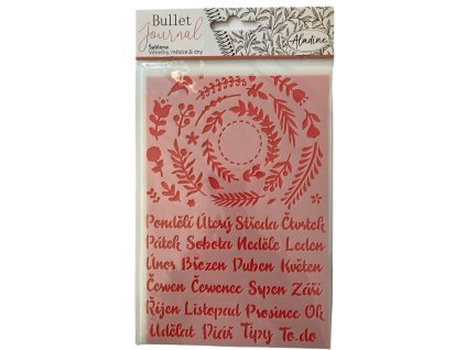 Plastová šablona s motivem věnečků, dnů a měsíců