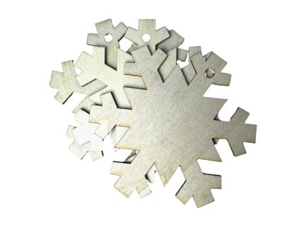 3915 creatissimo dreveny vyrez ve tvaru vlocky s dirkou 10 cm sada 3 kusu