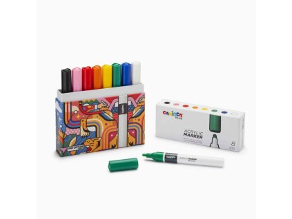 carioca plus marcatore acrilico confezione rigida 8 pezzi
