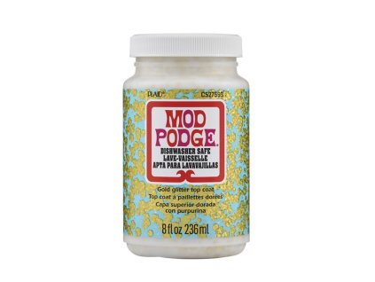 Mod Podge - Zlatý Glitter Vrchní nátěr - vhodný do myčky 237 ml