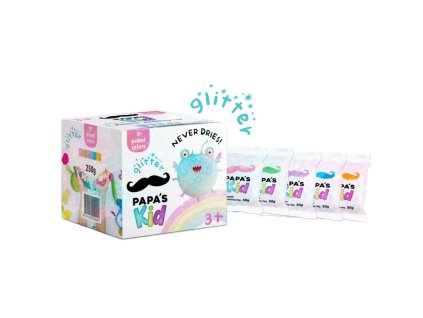 5411 papa s clay modelovaci hmota sada 250 gr trpytive odstiny