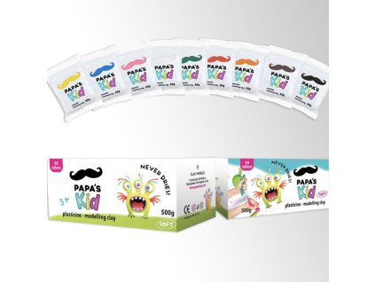 5507 papa s clay modelovaci hmota sada 500 gr 10 barev