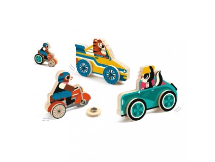 6356 djeco motoricka drevena hracka pripinaci auta