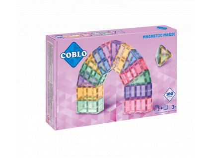 Coblo magnetická stavebnice 100 kusů v pastelových barvách