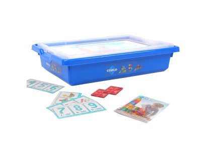 9308 coblo magneticka stavebnice 100 dilu skolni box s kartickami