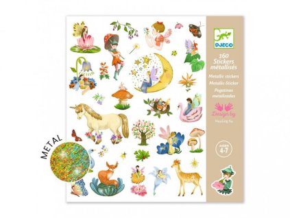 9386 djeco samolepky metalicke vily a jednorozci
