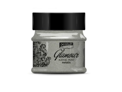 Pentart Glamour Metallic akrylová barva 50 ml (Barvy Pentart Dark silver)