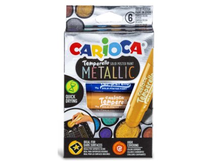 Carioca temperové barvy Metallic 6ks