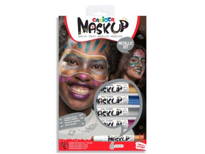 Carioca Mask Up barvy na obličej Metallic 6ks