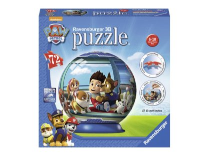 Tlapková Patrola puzzleball; 3D, 72 dílků