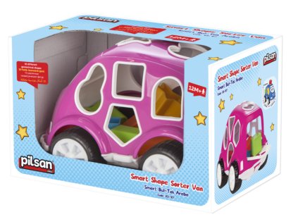 Vkládačka růžové autíčko