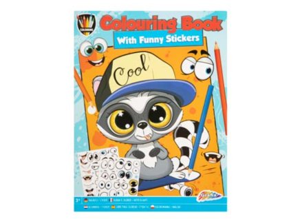 Omalovánka s vtipnými samolepkami A4 - modrá