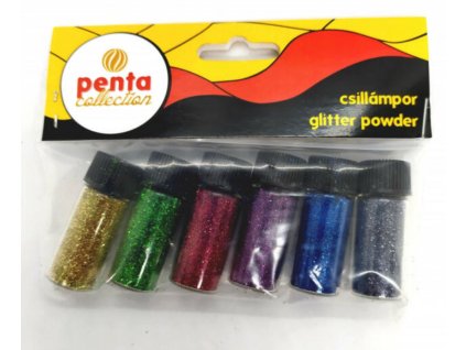 Pentart - třpytky  6 x 3,5 ml, mix barev II.