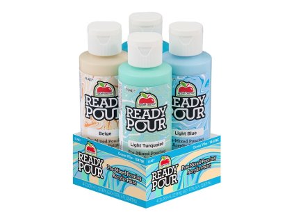 Pouring barvy namíchané s modrými odstíny